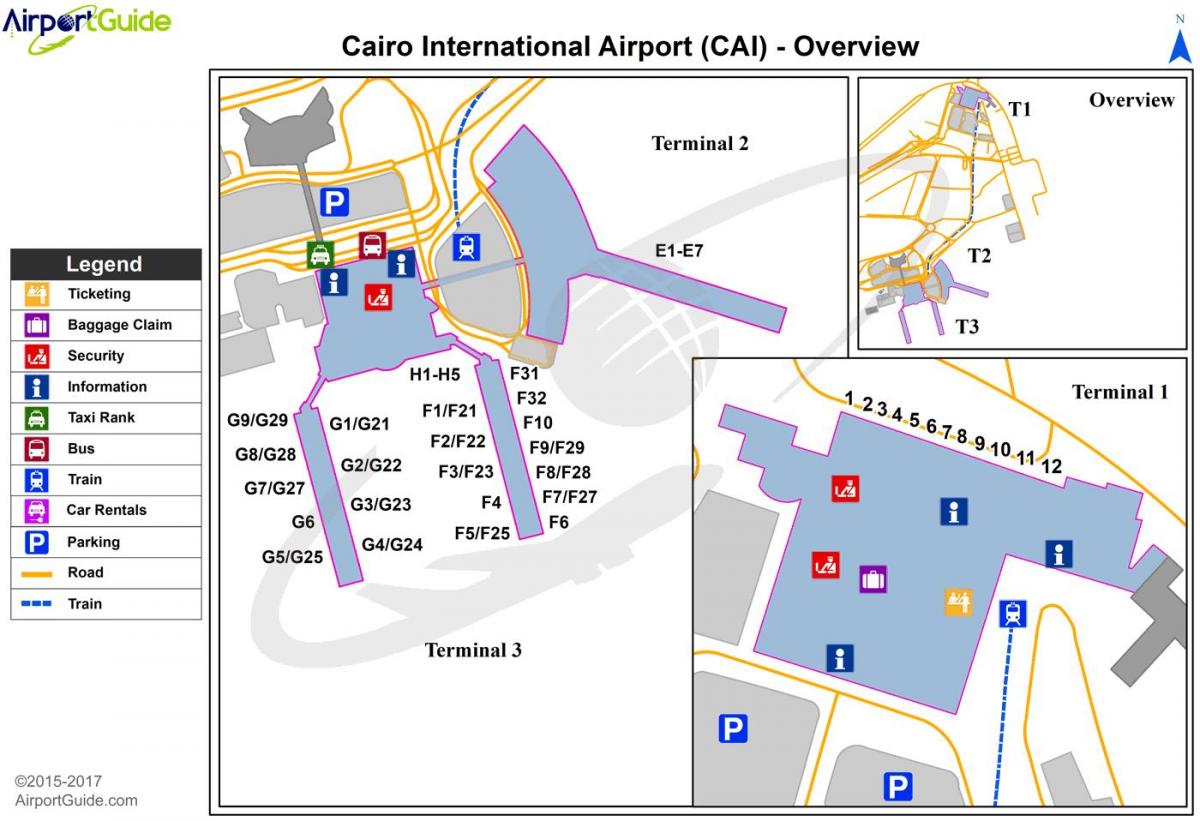 قاهره در فرودگاه بین المللی نقشه