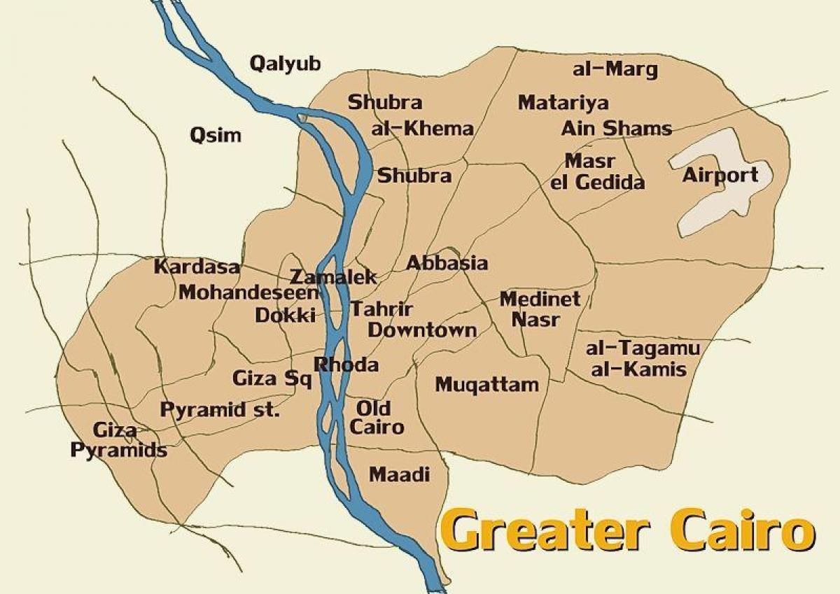 نقشه از قاهره و مناطق اطراف آن